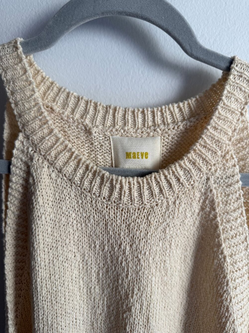 Anthropologie Maeve Cream Knit Halter Swing Sweater Tank Top L EUC